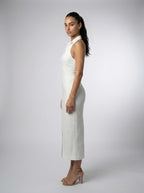 Women's Collared Halter Neck Midi Dress