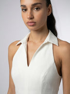Women's Collared Halter Neck Midi Dress