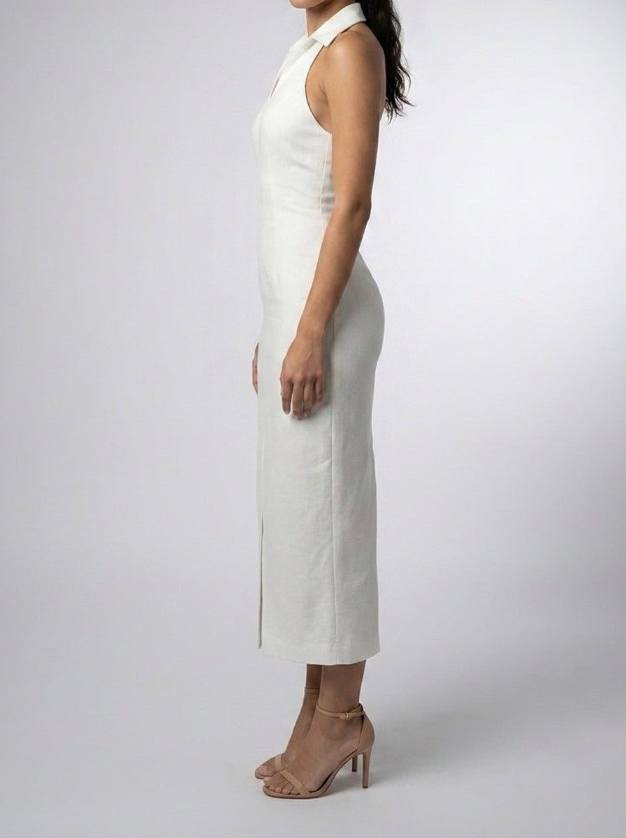 Women's Collared Halter Neck Wedding Guest Midi Dress