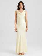 Women's Cowl Neck Sleeveless Maxi Dress