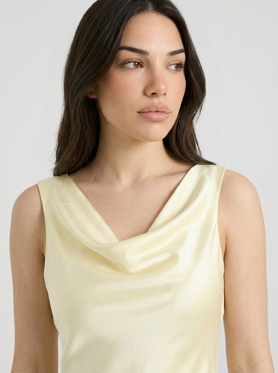 Women's Cowl Neck Sleeveless Maxi Dress
