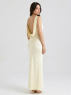 Women's Cowl Neck Sleeveless Maxi Dress