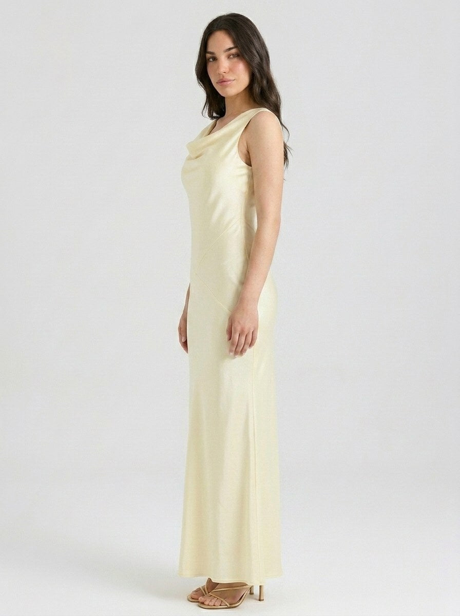Women's Cowl Neck Sleeveless Maxi Dress