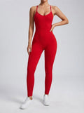 Women's Elegant Cross Back Sleeveless Jumpsuit with Scoop Neck