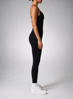 Women's Elegant Cross Back Sleeveless Jumpsuit with Scoop Neck