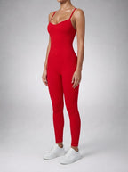 Women's Elegant Cross Back Sleeveless Jumpsuit with Scoop Neck