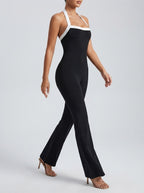 Women's Elegant Flared Jumpsuit with Halter Neck