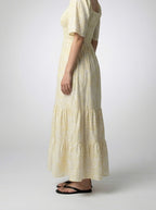 Women's Elegant Floral Tiered Occasion Maxi Dress with Sweetheart Neck