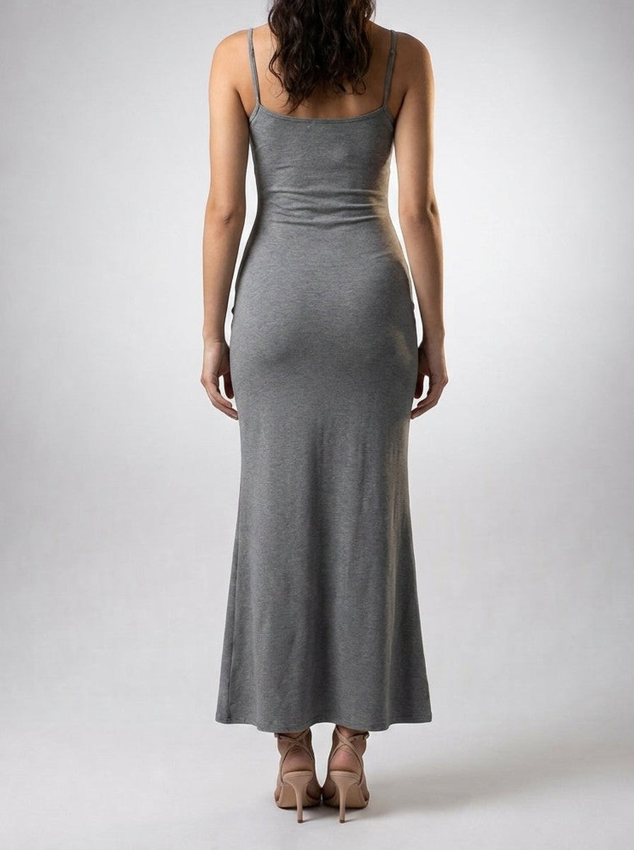 Women's Elegant Scoop Neck Spaghetti Strap Bodycon Maxi Dress