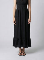 Women's Elegant Tiered Occasion Maxi Dress with Ruffle Cap Sleeve