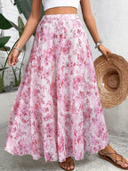 Women’s Floral Pleated Maxi Skirt