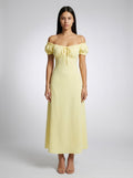 Women's Off-Shoulder Puff Sleeve Maxi Dress