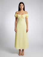 Women's Off-Shoulder Puff Sleeve Maxi Dress