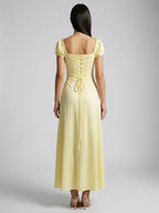Women's Off-Shoulder Puff Sleeve Maxi Dress