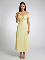 Women's Off-Shoulder Puff Sleeve Maxi Dress