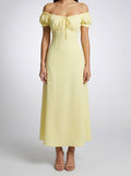 Women's Off-Shoulder Puff Sleeve Summer Maxi Dress