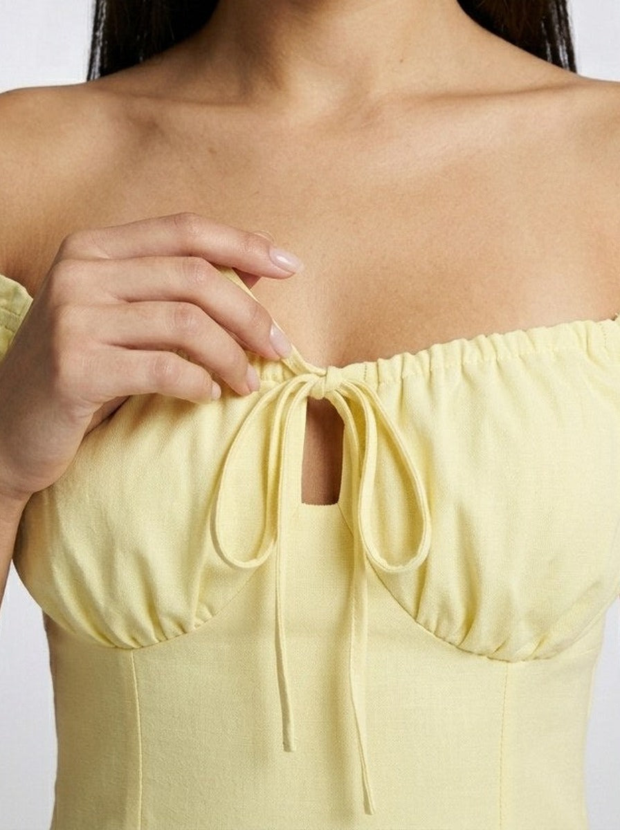 Women's Off-Shoulder Puff Sleeve Summer Maxi Dress