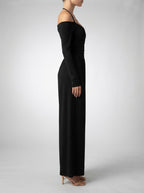 Women's Off-Shoulder Wide Leg Jumpsuit with Wrap V-Neck