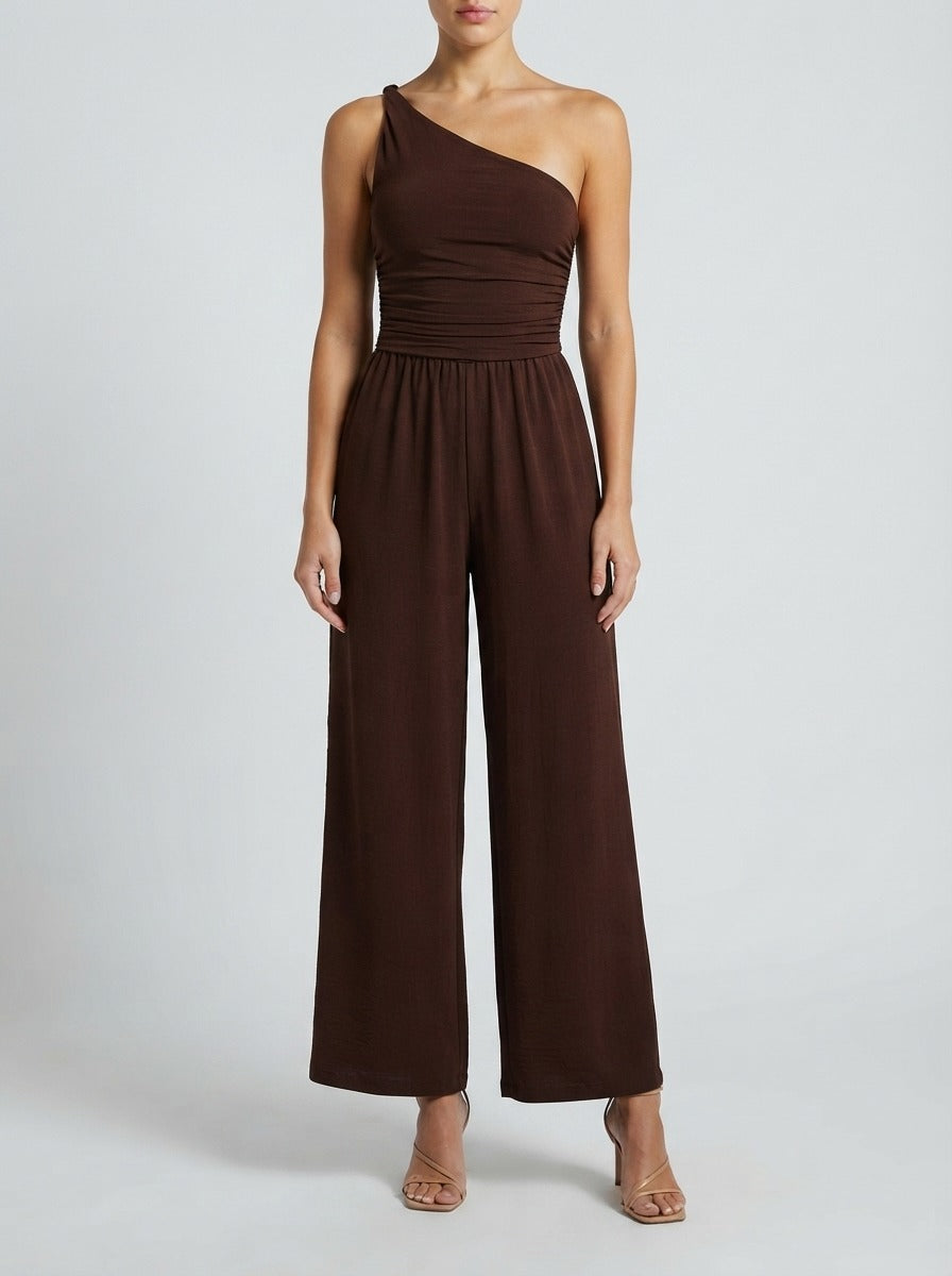 Women's One Shoulder Wide Leg Jumpsuit
