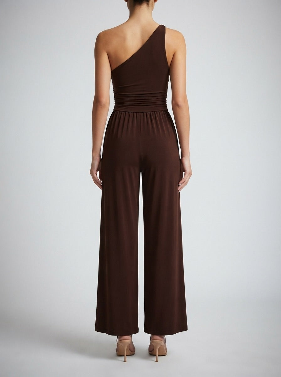 Women's One Shoulder Wide Leg Jumpsuit