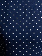 Women's Polka Dot A-Line Maxi Dress with Cap Sleeve and Round Neck