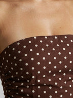 Women's Polka Dot Strapless A-Line Occasion Maxi Dress