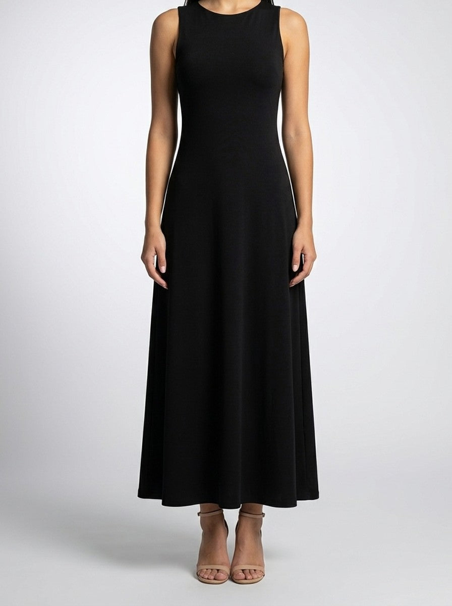 Women's Round Neck Sleeveless A-Line Maxi Dress