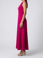 Women's Round Neck Sleeveless A-Line Maxi Dress