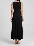 Women's Round Neck Sleeveless A-Line Maxi Dress
