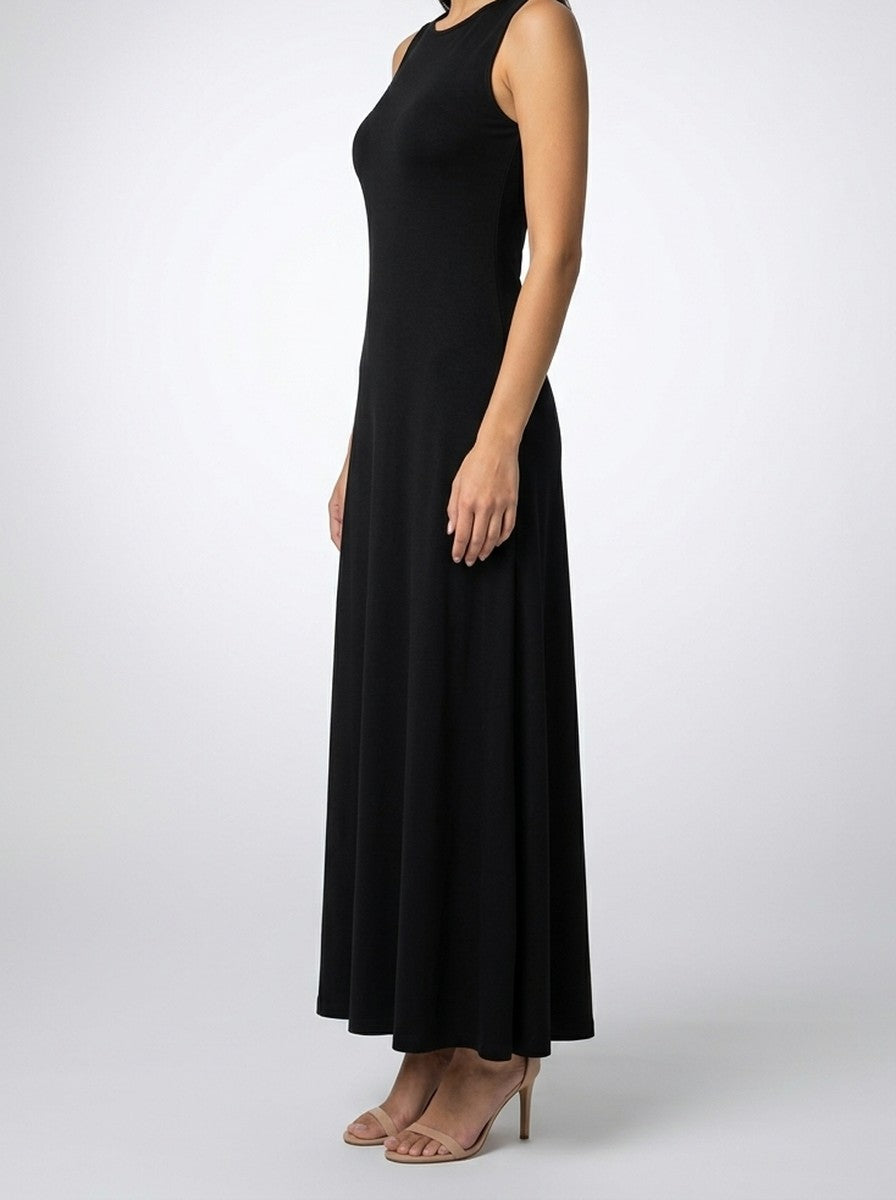Women's Round Neck Sleeveless A-Line Maxi Dress