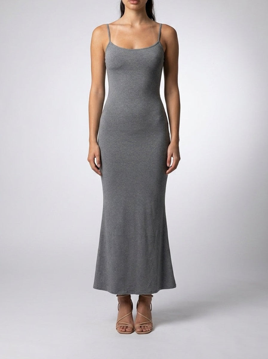 Women's Scoop Neck Spaghetti Strap Bodycon Maxi Dress