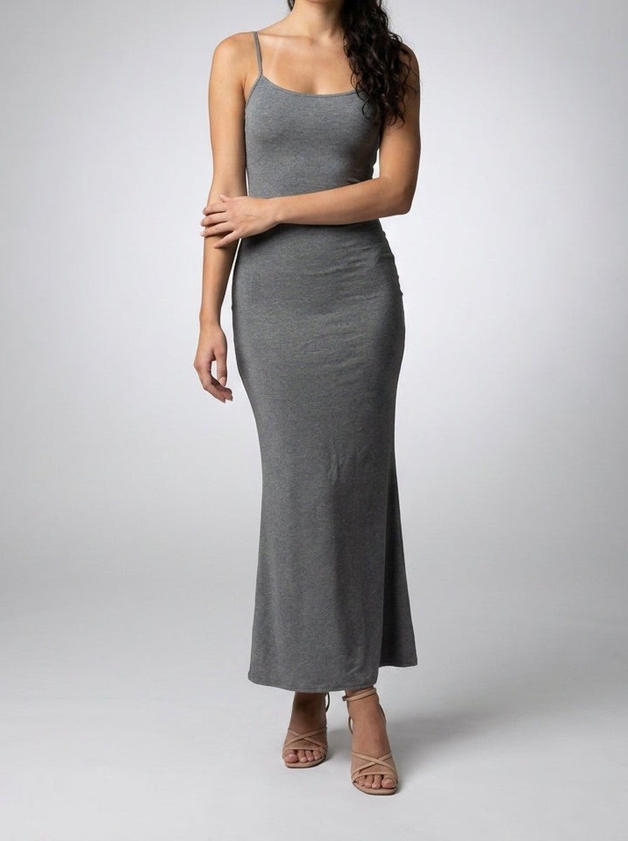 Women's Scoop Neck Spaghetti Strap Bodycon Maxi Dress
