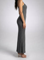 Women's Scoop Neck Spaghetti Strap Bodycon Maxi Dress