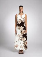 Women's Sleeveless Floral Print Midi Dress