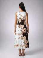 Women's Sleeveless Floral Print Midi Dress