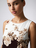Women's Sleeveless Floral Print Midi Dress