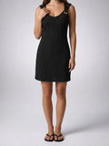 Women's Sleeveless Shift Mini Dress with V-Neck
