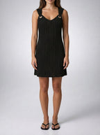 Women's Sleeveless Shift Mini Dress with V-Neck
