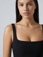 Women's Square Neck Sleeveless A-Line Midi Dress
