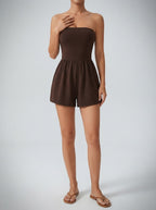 Women's Strapless Ruched Playsuit