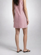 Women's Striped A-Line Knee Length Dress with Scoop Neck