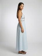 Women's Striped Halter Neck Maxi Dress