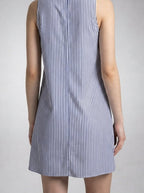 Women's Striped Scoop Neck A-Line Summer Knee Length Dress