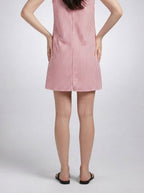 Women's Striped Scoop Neck A-Line Summer Knee Length Dress