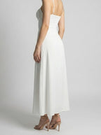 Women's Sweetheart Ruched Wedding Guest Maxi Dress with Spaghetti Straps