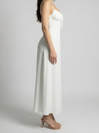Women's Sweetheart Ruched Wedding Guest Maxi Dress with Spaghetti Straps