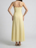 Women's Sweetheart Ruched Wedding Guest Maxi Dress with Spaghetti Straps