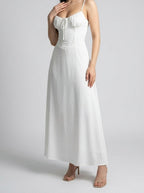 Women's Sweetheart Spaghetti Strap Ruched Occasion Maxi Dress