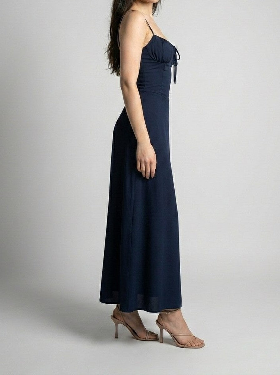 Women's Sweetheart Spaghetti Strap Ruched Wedding Guest Maxi Dress
