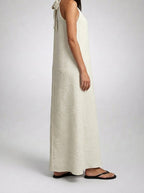 Women's Textured Sleeveless Maxi Dress with Halter Neck